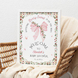 Jemand Berry Sweet Bow Baby Dusche Willkommen Poster