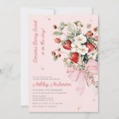 Jemand Berry Sweet Modern Pink Bow Baby Dusche Einladung (Vorderseite)