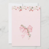 Jemand Berry Sweet Pink Bow Girl Baby Dusche Einladung (Rückseite)