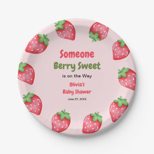 Jemand Berry Sweet Pink Strawberry Baby Dusche Pappteller