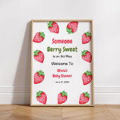 Jemand Berry Sweet Strawberry Baby Dusche Willkomm Poster