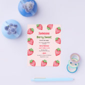 Jemand Berry Sweet Strawberry Baby Shower laden Flyer (Einzeln)