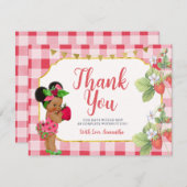 Jemand Berry Sweet Strawberry Girl Baby Shower Dankeskarte (Vorne/Hinten)