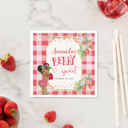 Jemand Berry Sweet Strawberry Girl Baby Shower Serviette (Beispiel)
