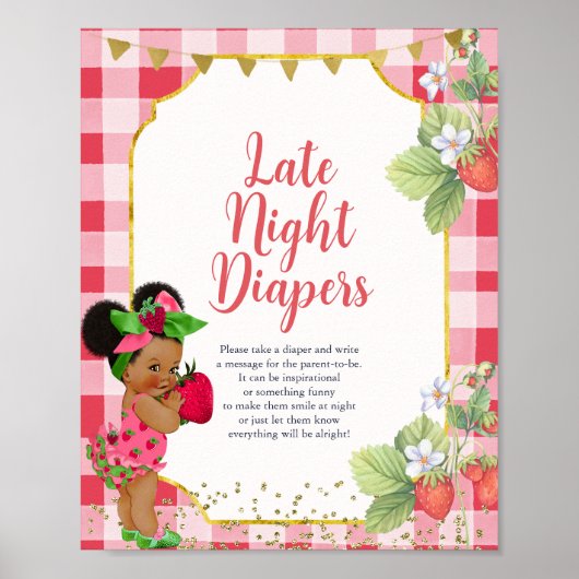 Jemand Berry Sweet Strawberry Spate Night Diapers Poster (Vorne)