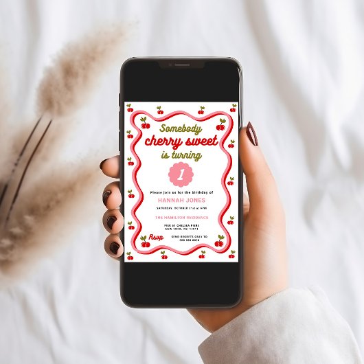 Jemand Cherry Sweet ist eine Einladung zum Geburts