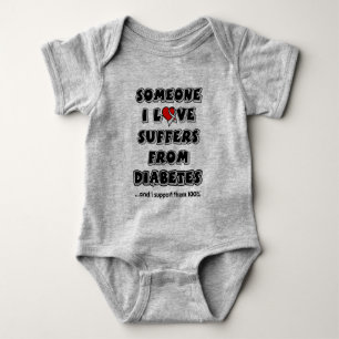 Jemand, den ich Liebe... Diabetes Baby Bodysuit Strampler