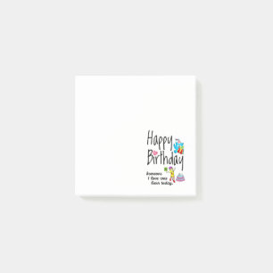 Jemand, den ich Liebe hatte, war heute geboren. Bi Post-it Klebezettel