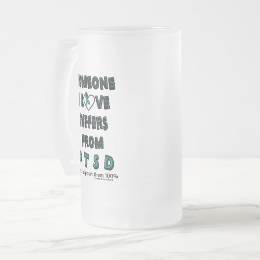 Jemand, den ich Liebe...PTSD Mattglas Bierglas (Vorderseite Links)