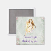 Jemand denkt an dich, Engel, der Geige spielt Magnet (Vorderseite/Rückseite)