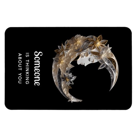 Jemand denkt über "Du Gesicht im Mond" nach Magnet (Horizontal)