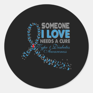 Jemand, der eine Liebe hat, braucht eine T1d Diabe Runder Aufkleber