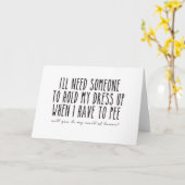 Jemand, der mein Kleid aufhält, während ich MOH pi Karte (Gelbe Blume)