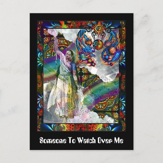 Jemand, der über mich aufpassen soll postkarte (Vorderseite)