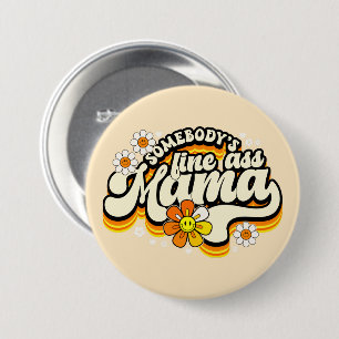 Jemand hat einen schönen Mama Retro-Groovy Button