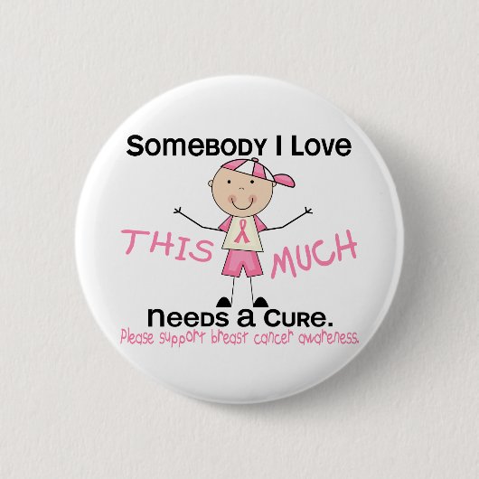 Jemand i-Liebe - Brustkrebs (Junge) Button (Vorderseite)