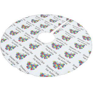 Jemand i-Liebe hat den Autismus (multi) Polyester Weihnachtsbaumdecke