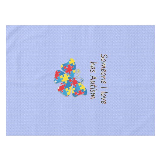 Jemand i-Liebe hat den Autismus (multi) Tischdecke (Vorderseite (Horizontal))