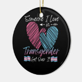 Jemand I Liebe ist Transgender Trans Flag LGBTQ Pr Keramik Ornament (Links)