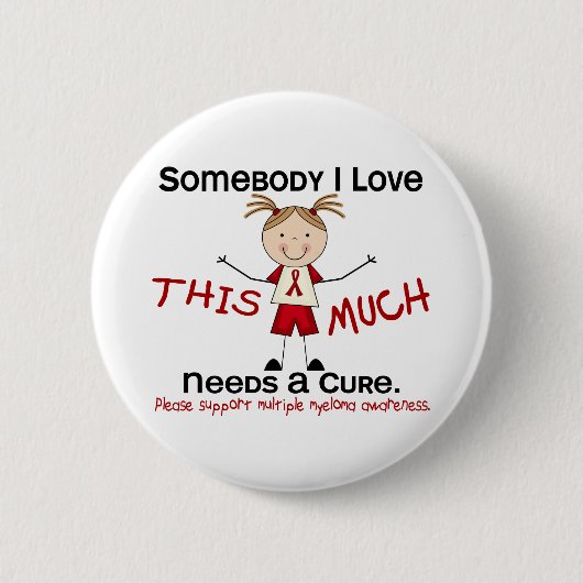 Jemand i-Liebe - mehrfacher Myeloma (Mädchen) Button (Vorderseite)