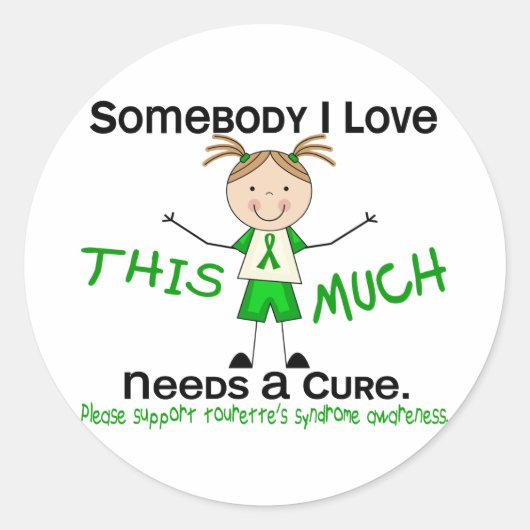 Jemand I Liebe - Tourettes-Syndrom (Girl) Runder Aufkleber (Vorderseite)
