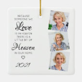 Jemand im Himmel liebt Gedächtnis 3 Foto Keramikornament (Rückseite)