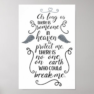Jemand im Himmel, um mich zu schützen Inspiration Poster