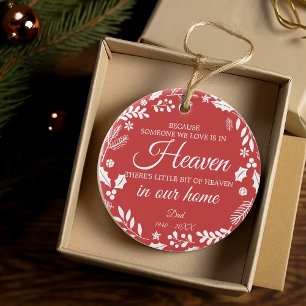 Jemand im Himmel Winterlaubkranz Foto Rot Keramik Ornament