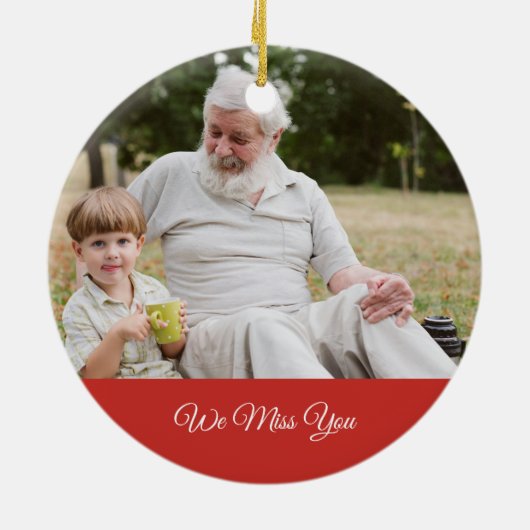 Jemand im Paradies Kardinal Grüne Foto Keramik Ornament (Hinten)