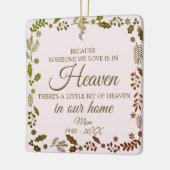 Jemand im Paradies Winter Greenery Foto Keramikornament (Links)