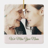 Jemand im Paradies Winter Greenery Foto Keramikornament (Rückseite)