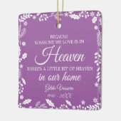 Jemand im Paradies Winter Grüne Foto Lila Keramikornament (Links)