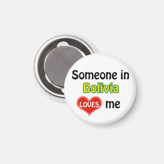 Jemand in Bolivien Liebe mir Magnet (Vorderseite/Rückseite)