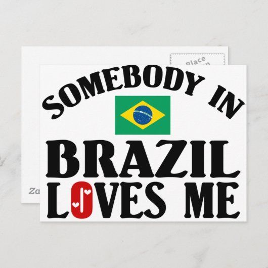 Jemand in Brasilien Lieben ich Postkarte (Vorne/Hinten)
