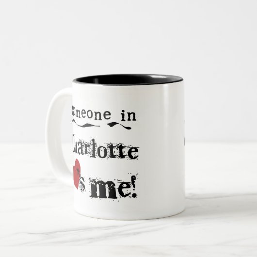 Jemand in Charlotte Zweifarbige Tasse (Vorderseite Links)