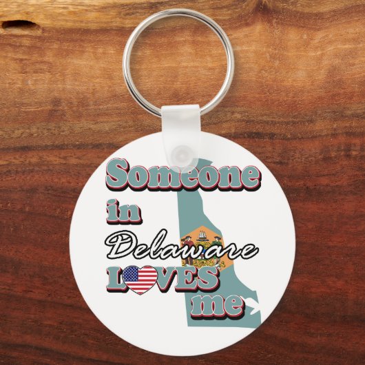 Jemand in Delaware Liebe mir Schlüsselanhänger (Vorderseite)