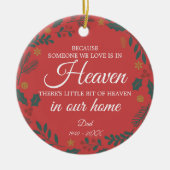 Jemand in den Himmelswinterblättern Foto Rot Keramik Ornament (Vorne)