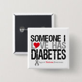 Jemand in der Liebe hat Diabetes. Button (Vorne & Hinten)
