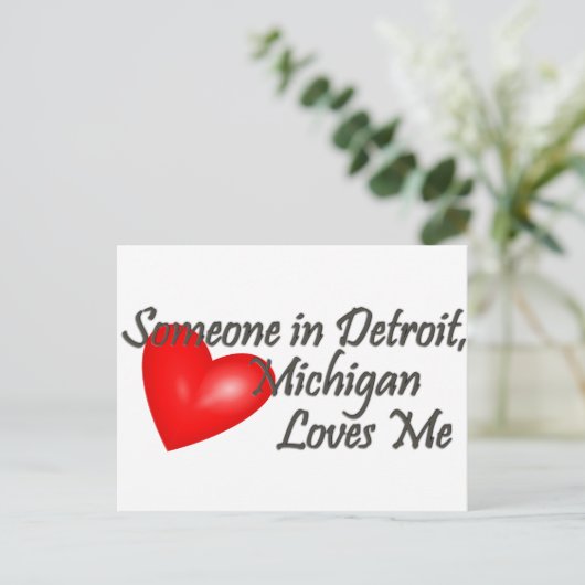 Jemand in Detroit Lieben Postkarte (Stehend Vorderseite)