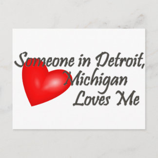 Jemand in Detroit Lieben Postkarte