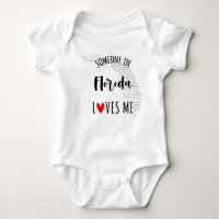 Jemand in Florida Lieben Me Map Baby Bodysuit