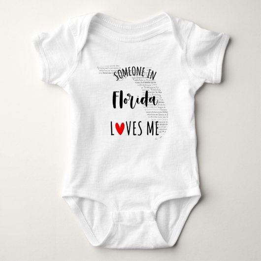 Jemand in Florida Lieben Me Map Baby Bodysuit Baby Strampler (Vorderseite)
