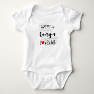 Jemand in Georgia Lieben Me Map Baby Bodysuit Strampler