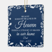 Jemand in Heaven Winter Greenery Foto Navy Blue Keramikornament (Links)