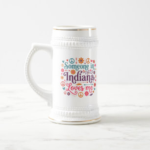 Jemand in Indiana liebt mich Boho Hippie Design Bierglas