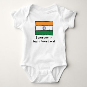 Jemand in Indien Lieben Me Indianerflagge Baby Strampler