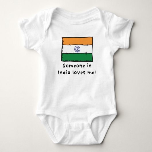 Jemand in Indien Lieben Me Indianerflagge Baby Strampler (Vorderseite)
