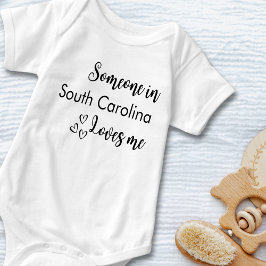 Jemand in..Lieben mir Personalisierten Schwarzen T Baby Strampler