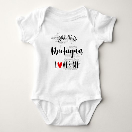 Jemand in Michigan Lieben Me Map Baby Bodysuit Baby Strampler (Vorderseite)