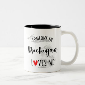 Jemand in Michigan Lieben Me Map Kaffeezubereitung Zweifarbige Tasse